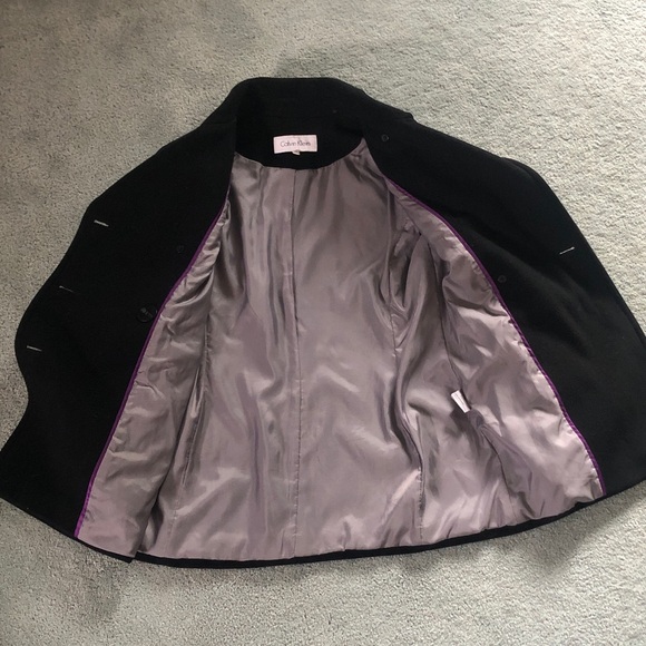 Calvin Klein Elegant Black Pea Coat - Picture 6 of 7